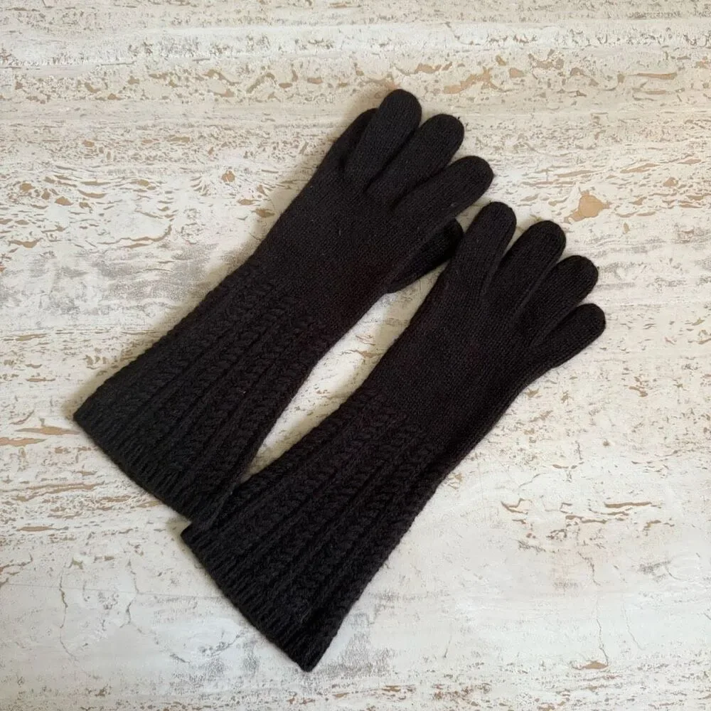 Lauren Ralph Lauren wool/rabbit blend long knit gloves